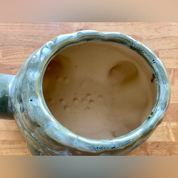 SOLD - Green Glazed Ceramic Turtle Planter - Picture 4 of 8